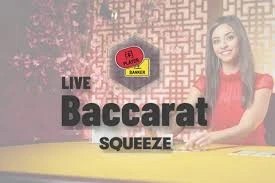 Official Live Dealer logo: Baccarat Squeeze by Evolution at Volt Casino